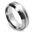 thumbnail image 2 of Men Women Tungsten Carbide Wedding Band Ring 8mm Comfort Fit Beveled Edges Domed Tungsten Ring, 2 of 3