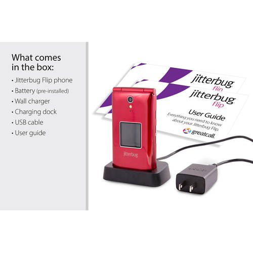 Jitterbug 4043SJ6RED Flip Easy-to-Use 4G Prepaid Cell Phone for Seniors Red - image 5 of 10
