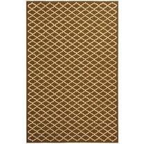 SAFAVIEH Newport Lalit Geometric Cotton Area Rug, Chocolate/Ivory, 7'9" x 9'9"