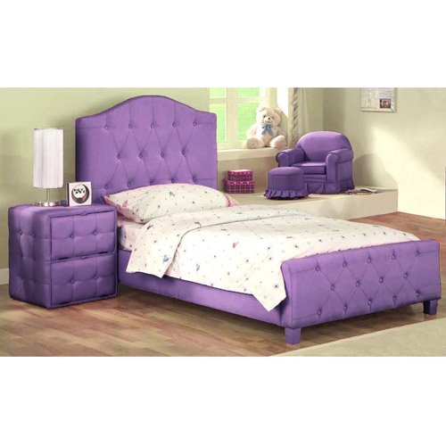 Diva Upholstered Twin Bed Footboard, Pur