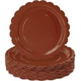 thumbnail image 1 of HEIPINIUYE 25 Pieces Brown Paper Plates 7 Inch Brown Scalloped Plates Disposable Dinner Plate for Wedding Baby Shower Birthday Party Dessert Plate, 1 of 7