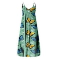 thumbnail image 3 of Robe Longue d'Été Sans Manches à Col Rond Imprimé pour Femmes Grande Taille avec Bretelles Spaghetti et Poches, 3 of 4