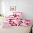thumbnail image 6 of Homewish Floral Pink Truck 7-Piece Twin Bedding Sets For Adults Boys Girls,Happy Valentine'S Day Bedding Comforter Set,Geometric Plaid Grid Breathable Sheet Sets,Lightweight Room Decor,Reversible, 6 of 8