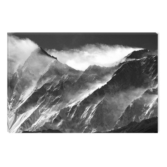 Startonight Canvas Wall Art Black and White Abstract Himalaya Mountains, Dual View Surprise Artwork Modern Framed Ready to Hang Wall Art 100% Original Art Painting 23.62 X 35.43 inch