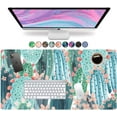 French Koko Large Mouse Pad Big Desk Mat Cute Green Cactus Deskpad Desk