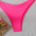 thumbnail image 4 of Women's Halter Bikini Sets Beads Tie Side Solid Triangle Thong Swimsuit Two Piece Cheeky Bathing Suits (Pink,M), 4 of 8