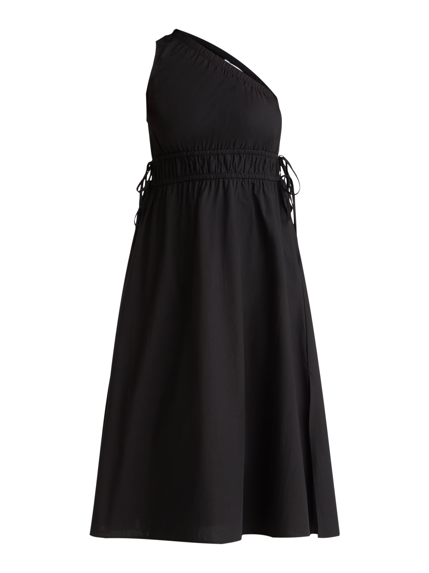 Time and Tru Women's One Shoulder Cotton Midi Dress, Sizes XS-XXXL