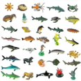 thumbnail image 1 of Juguetes de criaturas marinas, 36 piezas, figuras de animales marinos, juguetes de tiburones para niños pequeños, decoraciones para niños, juguetes de peces de plástico, paquete preescolar y juegos, 1 of 3
