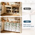 thumbnail image 4 of Pink Spring Floral Cabinet Curtain 35"Wx35"L, Dustproof Under Sink Skirt with Self Adhesive Tape, Green Summer Botanical Cabinet Curtain Cover for Kitchen Sink, Bathroom Vanity, Laundry Room, 4 of 9