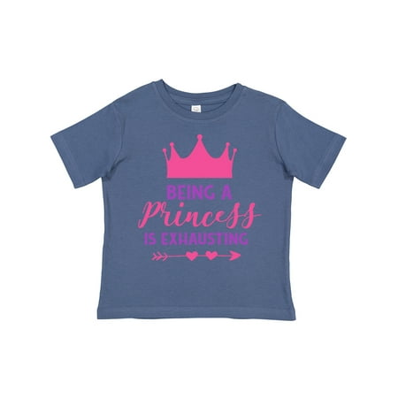 

Inktastic Being a Princess is Exhausting Crown Hearts Gift Toddler Toddler Girl T-Shirt