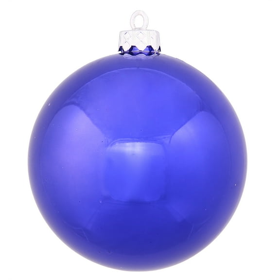 Vickerman 6" Cobalt Shiny Ball Ornament, 4 per Bag