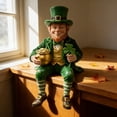 thumbnail image 4 of Dserhfy St. Patrick's Day Leprechaun Figurine Small Lucky Shamrock Statue Resin Irish Clover Leprechaun Ornament for Car Dashboard Home Table Decor, 4 of 8