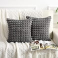 thumbnail image 1 of Fundas de Cojines Gris Suave Piel Sintética 45 x 45 cm Cuadradas Mullidas Fundas de Almohada para Sofá Linda Moda Decorativa para el Hogar Dormitorio Sala de Estar Cama con Cierre, 1 of 5