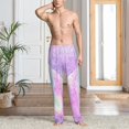 thumbnail image 2 of Gukieu Purple Sparkling Butterfly Print Men's Home Trousers, Elastic Drawstring Home Pajamas Clothing Suitable for Adult Men-Medium, 2 of 6