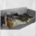 thumbnail image 5 of Unicorn Soft Flannel Fleece Blanket, Mythical Horse Watching the Sunset Reflections in the Water Nature View, Cozy Plush for Indoor and Outdoor Use, 60" x 80", Pearl and Army Green, by Ambesonne, 5 of 5
