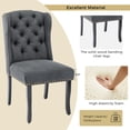 thumbnail image 2 of Cotton Fabric Solid Wood Dining Chairs, Accent Parsons Diner Chairs Upholstered Fabric Dining Room Chairs Wingback and Button Tufting Kitchen Chairs with Solid Wood Legs (Dark Gray,Set of 2), 2 of 9