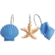 thumbnail image 1 of Lote de 12 ganchos decorativos para cortina de ducha, de resina, conchas marinas, para baño, dormitorio y sala de estar (concha azul, estrella de mar), 1 of 7