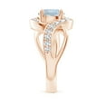 thumbnail image 3 of Angara Natural 1.6 Ct. Aquamarine with Diamond Infinity Ring in 14K Rose Gold for Women (Ring Size: 3.5), 3 of 10