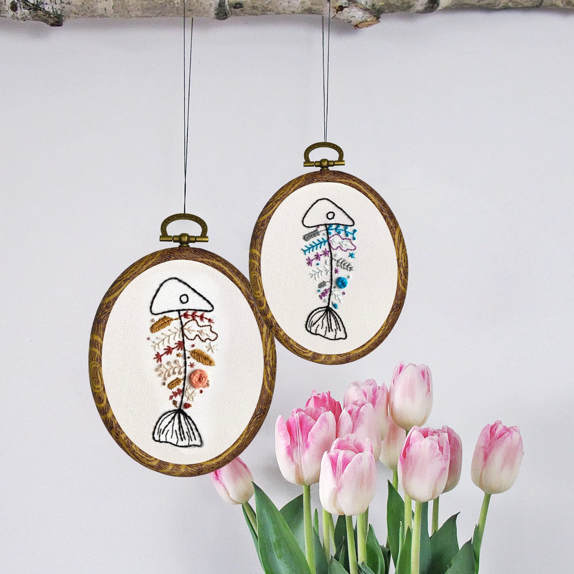 Frame: Mini Embroidery Hoops: Oval: 4 x 6cm: 3 Hoops - Trimits - Groves and  Banks