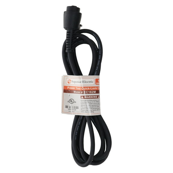 Superior Electric EC162M 10 Feet 16 AWG SJO 2 Wire 125 Volt Power Tool Quick Lock Cord for Milwaukee
