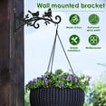 thumbnail image 3 of Keyohome Hanging Plant Bracket,2 Pcs 12" Cast Iron Decorative Wall Planter Hanger Hooks for Hanging Plants Flower Baskets Wind Chimes Bird Feeders,Indoor Outdoor Rustic Home Decor, 3 of 8
