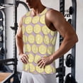thumbnail image 5 of Uemuo Yellow Lemon Slices Pattern Men's Muscle Shirts Sleeveless Dry Fit Gym Workout Tank Top Lightweight Sports Tank Top Beach Tank Top, Loose-fit Sleeveless Shirt-4X-Large, 5 of 7