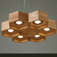 thumbnail image 4 of Lámpara colgante de madera para sala de estar, dormitorio, lámpara geométrica, nido de abeja, comedor, vestíbulo, adorno para el hogar, luz colgante, 4 of 5