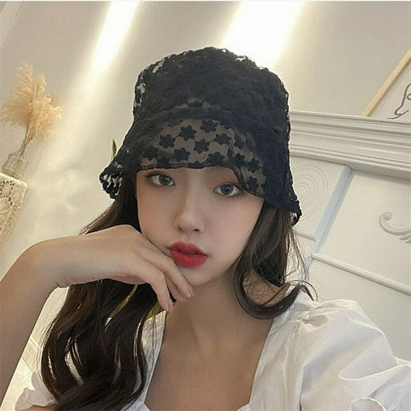 CoCopeaunts Summer Bucket Hat Women Daisy Embroidered Sun Hat Transparent Panama Women Lace Flower Bucket Hats Snapback Fashion Sun Cap