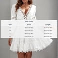 thumbnail image 3 of Women's V-Neck Lace Long Sleeve Knee-Length Summer Dress, 3 of 5