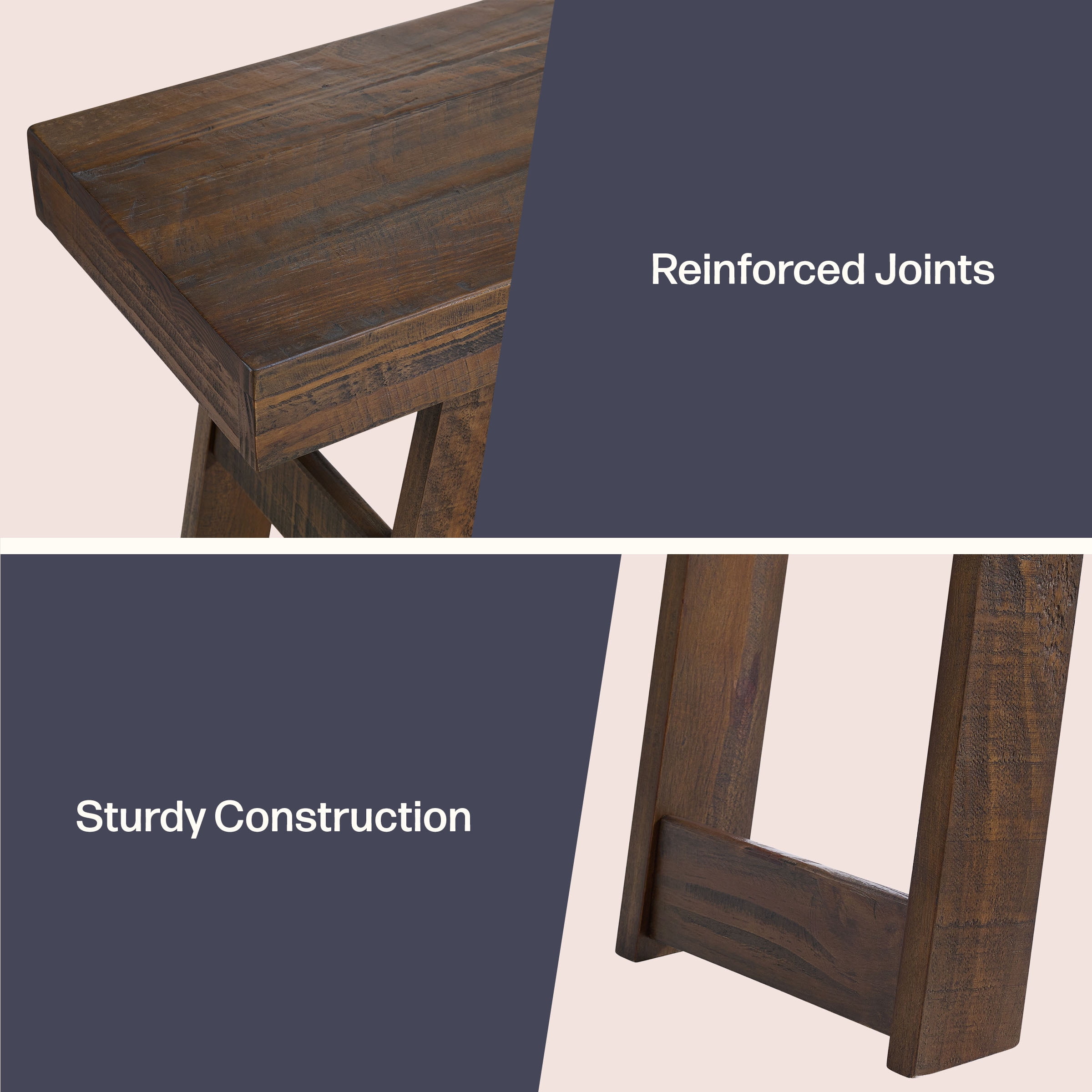 Alaterre Furniture Classic Solid Wood Console Table - 36 Inch Modern Farmhouse Entryway Table, Black