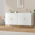 thumbnail image 2 of Tolead Modern Accent Diamond Cabinet, Accent Sideboard Storage, White, 2 of 8