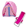 thumbnail image 4 of Tienda de campaña para muñecas, juego de simulación, accesorios para muñecas, ligera, creativa, portátil, para niñas, modelo de juguete de simulación, 2 piezas, 4 of 6