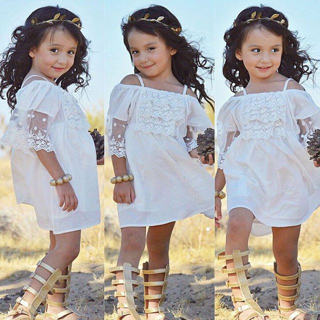 Dentelle Fille Princesse Robe Enfant Bébé Fête Mariage Concours Robes Formelles Vêtements