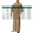 thumbnail image 2 of Aueoeo Robe for Men Long Sleeve Kaftan Islamic Arabic Thobe V Neck Robe Ramadan Middle Islamic Cloth Shirt Gown, 2 of 3