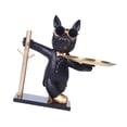 thumbnail image 2 of GUOOL Mignon Chien Statue Plateau de Rangement Porte-Clé Plateau de Fruits Résine Figurine Sculpture Bureau Noir, 2 of 9