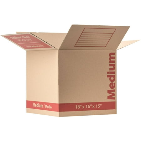 Medium Corrugate Kraft Box 16 X 16 X 15 Brown Walmart Com