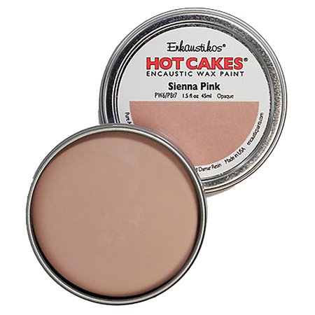 UPC: 0813043011380 | Enkaustikos Hot Cake Encaustic Wax Paint  1.5 oz. Tin  Sienna Pink