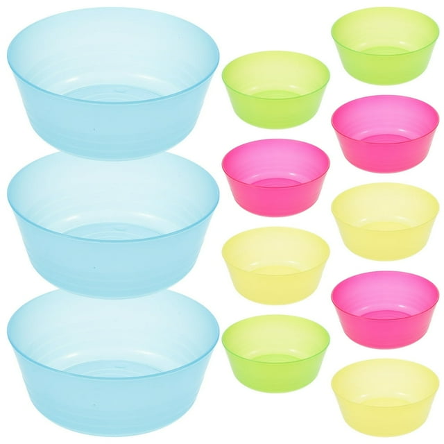 LEEYNEER Baby Bowls Food Prep Plastic Snack Storage Small Stackable Tableware Translucent Pp 12 Pcs