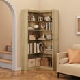 thumbnail image 5 of COZONY 71.85" Tall 5-Tier Industrial Corner Bookshelf, L-Shaped Wooden Storage Shelf for Bedroom, Living Room, Home Office,Wood color, 5 of 8