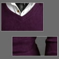 thumbnail image 3 of Men's Solid Color V-neck Knit Sweater Pullover_Gift Of G, 3 of 4