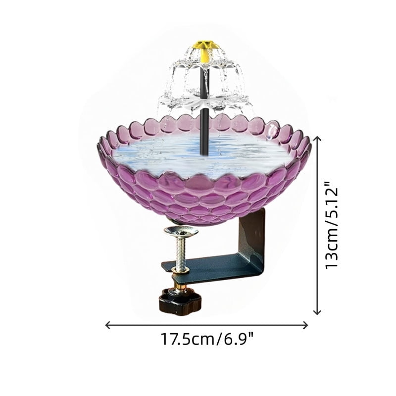 MMJ Solar Fountain Bird Bath Outdoor Garden Mini Solar Powered Bird Bath Basin for Backyard Decoration Metal