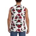thumbnail image 4 of Lsque Rose Flowers Print Men's Cotton Blend Sleeveless Muscle Shirts (S-3XL)- Moisture Wicking, Odor Protection, UPF 30+,Small, 4 of 8