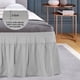 thumbnail image 5 of Wrap Around Bed Skirt, 110gsm Microfiber Elastic Dust Ruffles Bedskirts,Three Fabric Sides Fade & Wrinkle ,No Lift Mattress with 16 Inch Tailored Drop - Light Gray Queen Unique Bargains Falda De Cama, 5 of 6