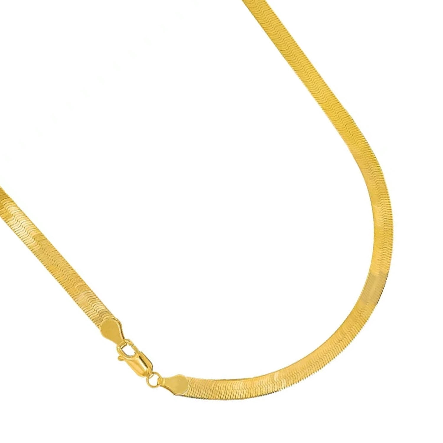 JewelStop 14k Solid Yellow Gold 3mm Silky Imperial Herringbone Chain Necklace with Lobster Claw, 18"- 4.2gr.