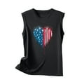 thumbnail image 4 of Wycnly Womens 4th of July Tank Tops Comfy Loose Fit Independence Day Patriotic Vest Shirts Summer Fashion Heart US Flag Print Round Neck Sleeveless Blouse Black xxl, 4 of 5