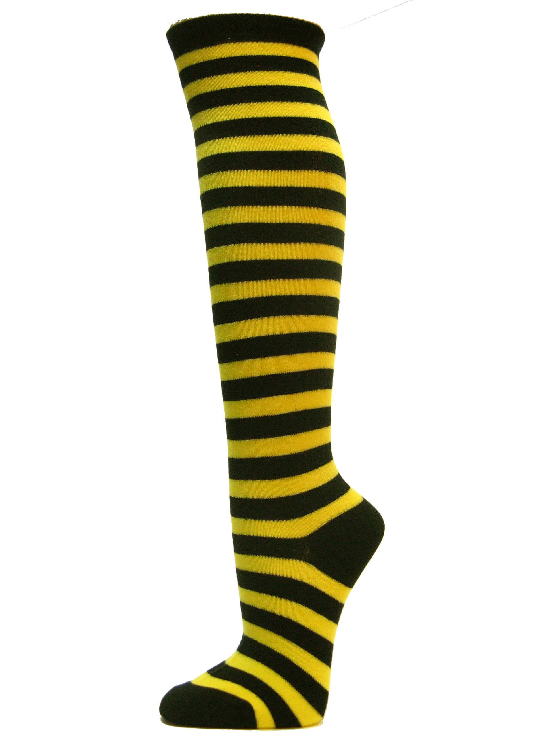 black and yellow knee high socks