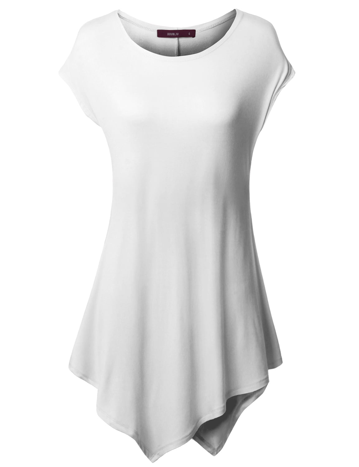 Doublju Women Short Sleeve U-Neck Tie-Dye Long Tunic Top - Walmart.com