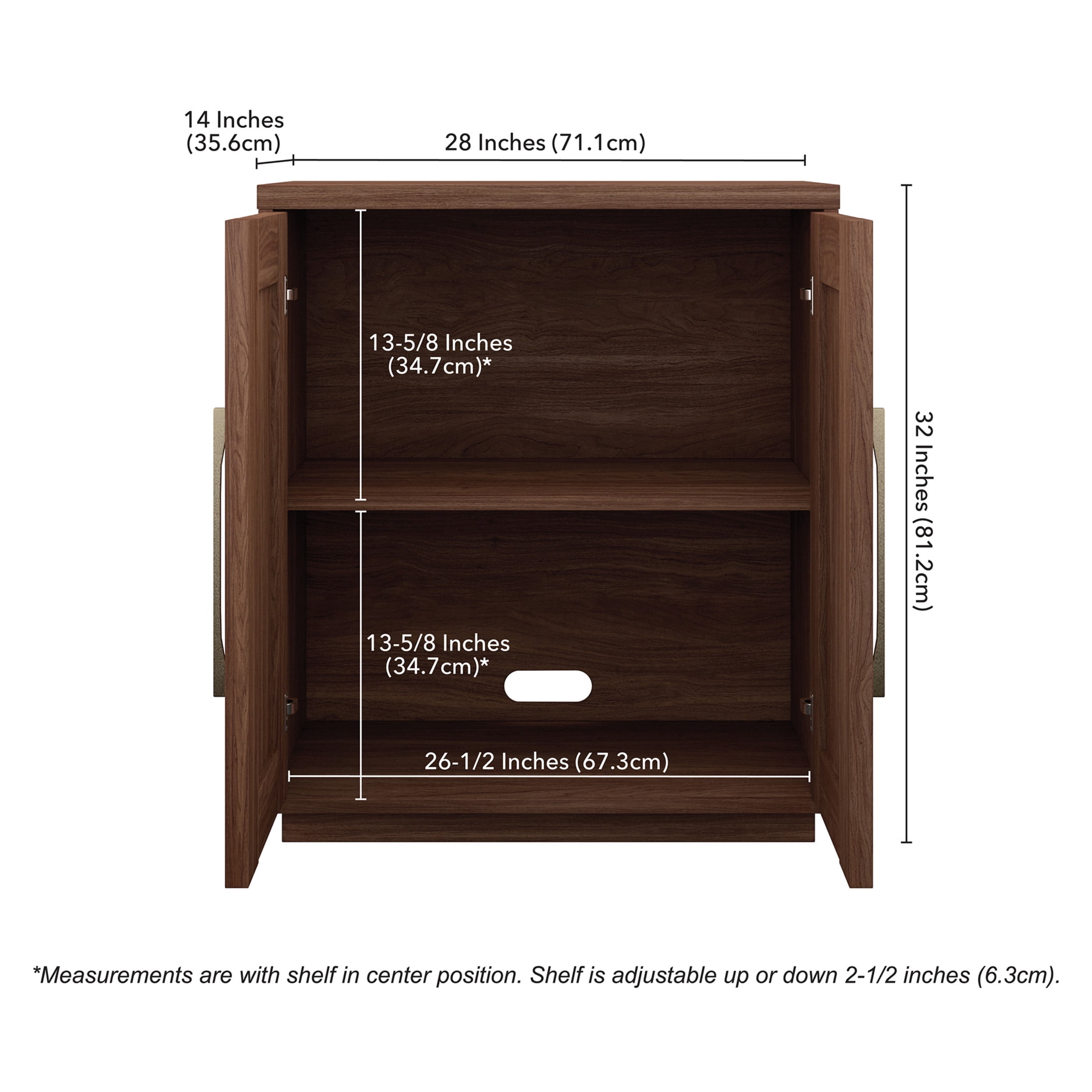 Evelyn&Zoe Modern/Contemporary 28" Wide Satin Walnut Accent Cabinet