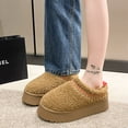thumbnail image 3 of Zapatos de mujer casuales sin cordones de estilo coreano de otoño e invierno con fondo grueso y forro polar, de algodón, cálidos y de media sujeción, 3 of 6