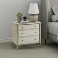thumbnail image 3 of Mantalia Solid Wood 3-Drawer Nightstand with Metal Frame, Champagne, 3 of 6